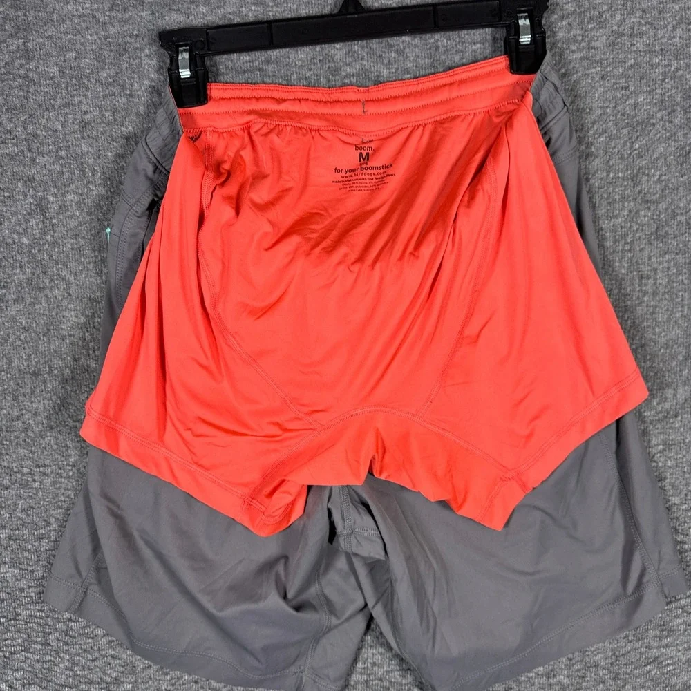 Birddogs Gym Shorts Men Medium Gray Lined Athletic Performance Drawstring Active